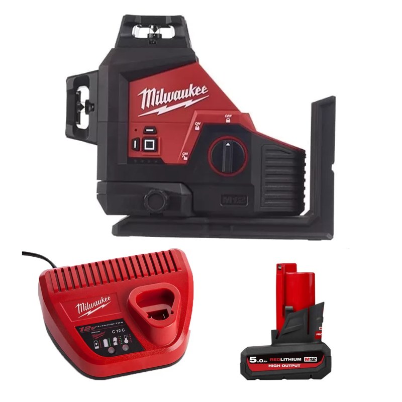 Máy cân mực M12 3PL-0 Milwaukee M12 3PL + Pin M12 HB5 ASIA + Sạc C12C
