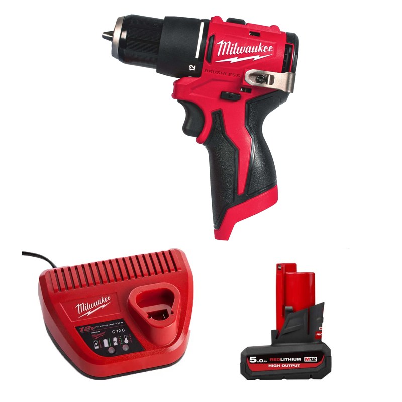 Máy khoan búa Milwaukee M12 BLPDRC-0 + Pin M12 HB5 ASIA + Sạc C12C