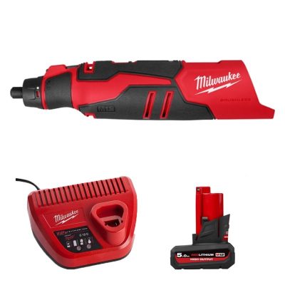 Máy xoay đa năng Milwaukee M12 BLROT-0 + Pin M12 HB5 ASIA + Sạc C12C