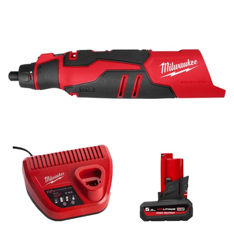Máy xoay đa năng Milwaukee M12 BLROT-0 + Pin M12 HB5 ASIA + Sạc C12C
