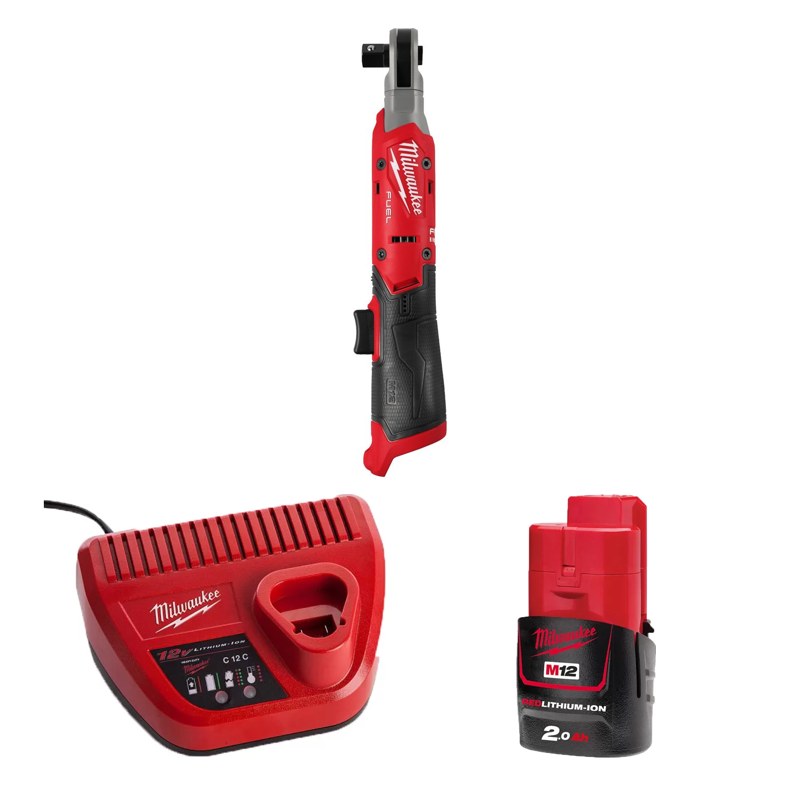 Máy siết bu lông góc Milwaukee M12 FIR12G2-0B0 ASIA + Pin M12B2 + Sạc C12C