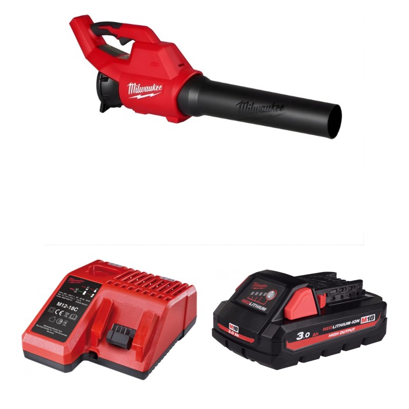Máy thổi không chổi than Milwaukee M18 BLBO + Pin M18 HB3 + Sạc M12-18C
