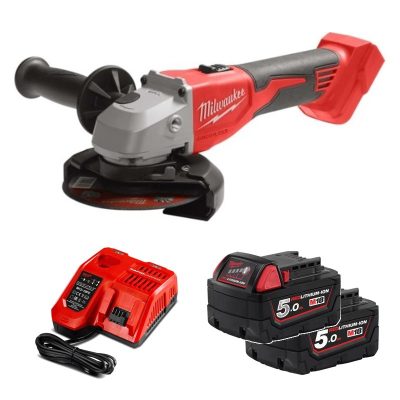 Máy mài Milwaukee M18 BLSAG100X-0 ASIA + 2 Pin M18B5 + Sạc M12-18FC
