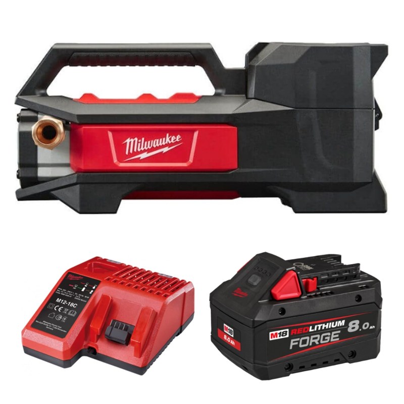 Máy bơm chuyển đổi Milwaukee M18 BTP-0 APJ + Pin M18 FB8 + Sạc M12-18C