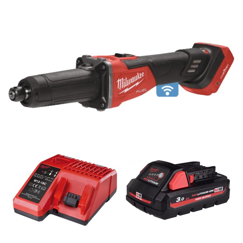 Máy mài khuôn thay đổi tốc độ Milwaukee M18 FDGROVB-0X + Pin M18 HB3 + Sạc M12-18C