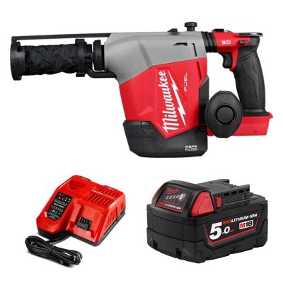 Máy khoan bê tông kèm hút bụi Milwaukee M18FHAFOH16-0C0 + Pin M18B5 + Sạc M12-18FC