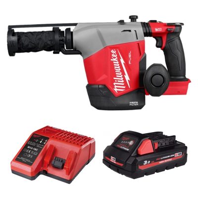 Máy khoan bê tông kèm hút bụi Milwaukee M18FHAFOH16-0C0 + Pin M18 HB3 + Sạc M12-18C