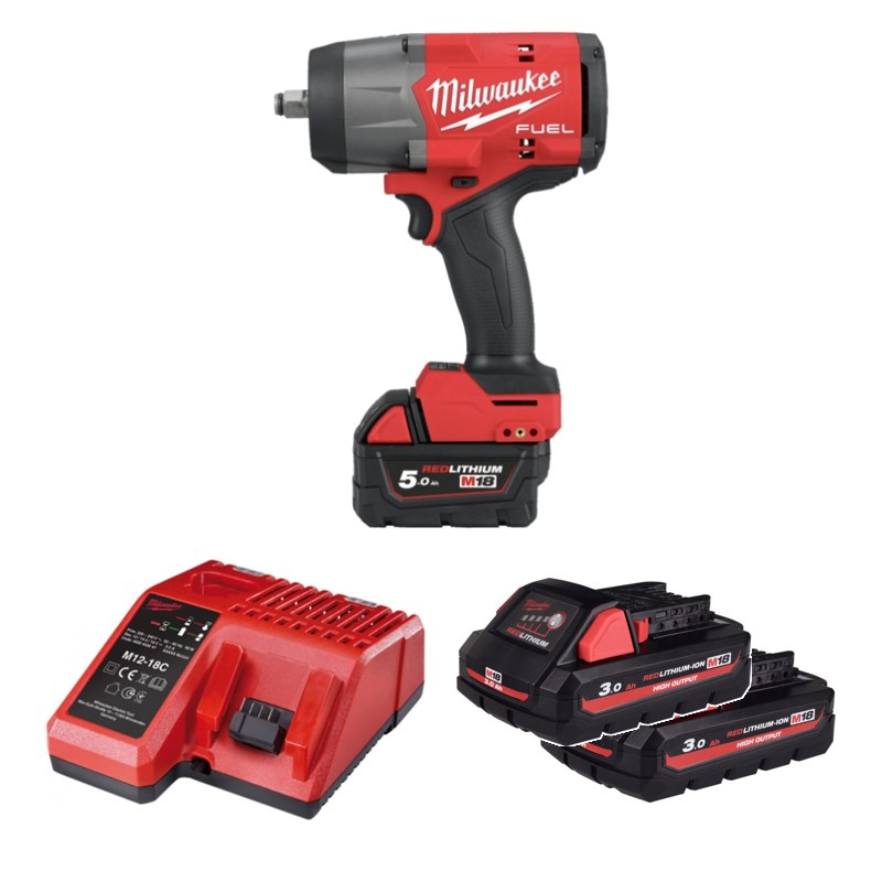 Máy siết bu lông M18 FHIW2F12-0X Milwaukee M18 FHIW2F12-0X0 + 2 Pin M18 HB3 + Sạc M12-18C