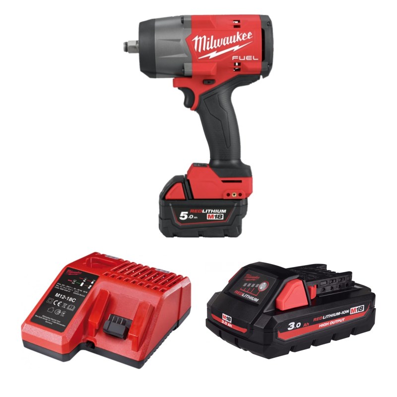 Máy siết bu lông M18 FHIW2F12-0X Milwaukee M18 FHIW2F12-0X0 + Pin M18 HB3 + Sạc M12-18C