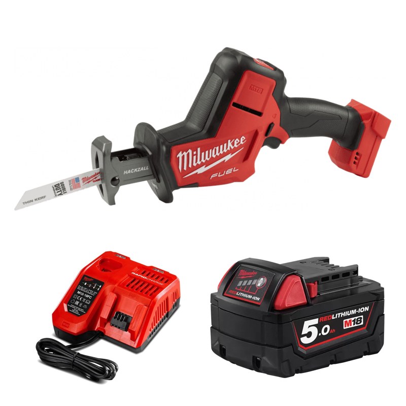 Máy cưa kiếm Milwaukee M18 FHZ-0 + Pin M18B5 + Sạc M12-18FC