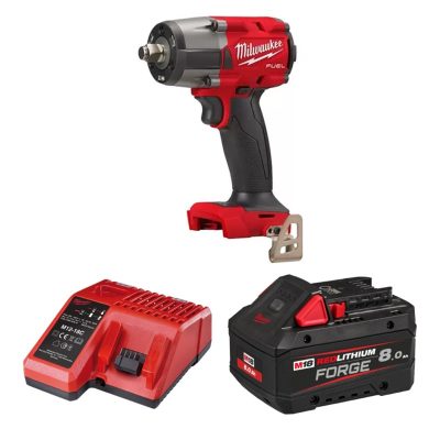 Máy siết bu lông Milwaukee M18 FMTIW2F12-0 + Pin M18 FB8 + Sạc M12-18C
