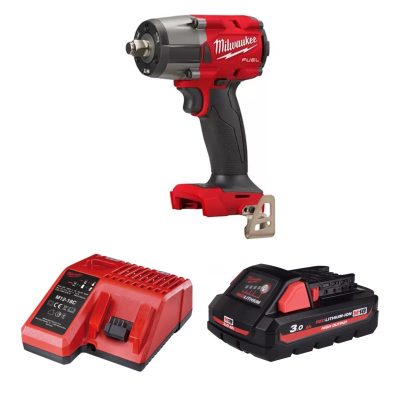 Máy siết bu lông Milwaukee M18 FMTIW2F12-0 + Pin M18 HB3 + Sạc M12-18C