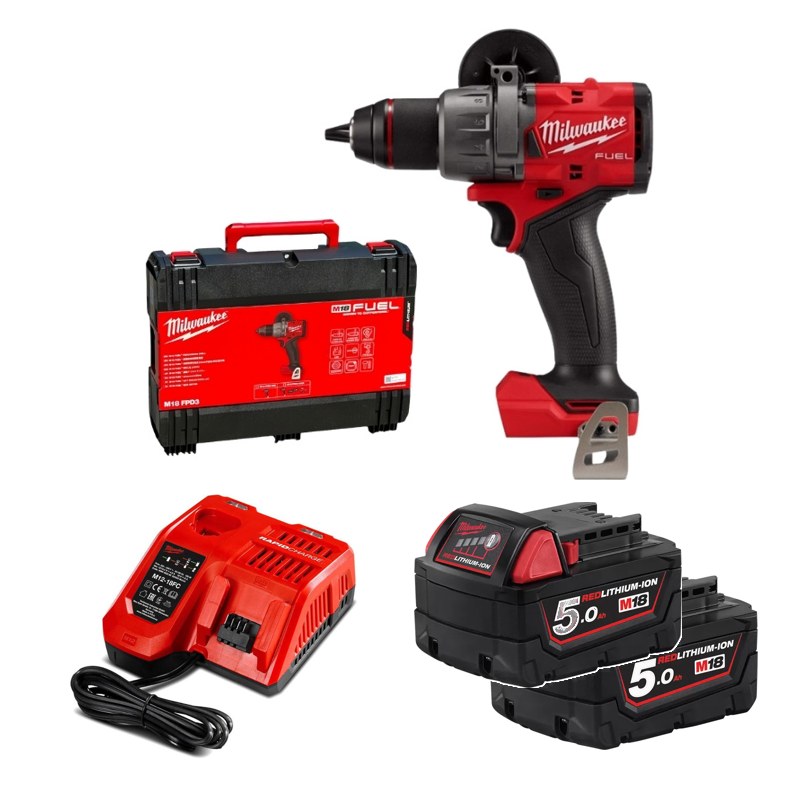 Máy khoan động lực Milwaukee M18 FPD3-0X + 2 Pin M18B5 + Sạc M12-18FC