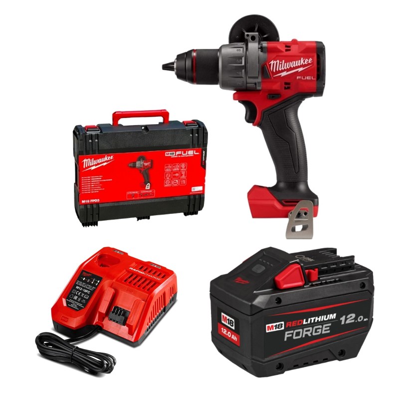 Máy khoan động lực Milwaukee M18 FPD3-0X + Pin M18 FB12 + Sạc M12-18FC