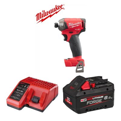 Máy vặn vít thủy lực Milwaukee M18FQID2 + Pin M18 FB8 + Sạc M12-18C