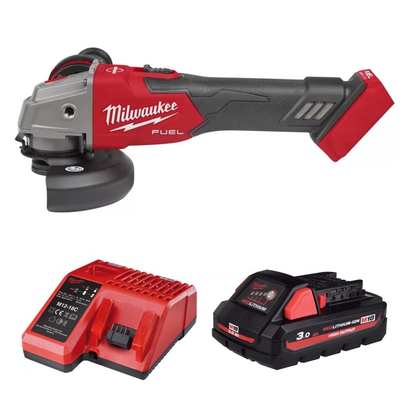 Máy mài góc Milwaukee M18 FSAG100XB-0X0 + Pin M18 HB3 + Sạc M12-18C