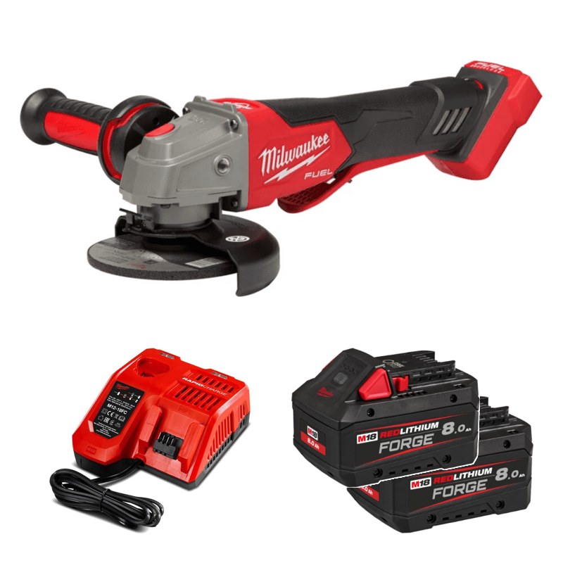 Máy mài góc M18 FSAGV100XPDB-0X0 Milwaukee M18 FSAGV100XPDB-0X0 (bare) + 2 Pin M18 FB8 + Sạc M12-18FC