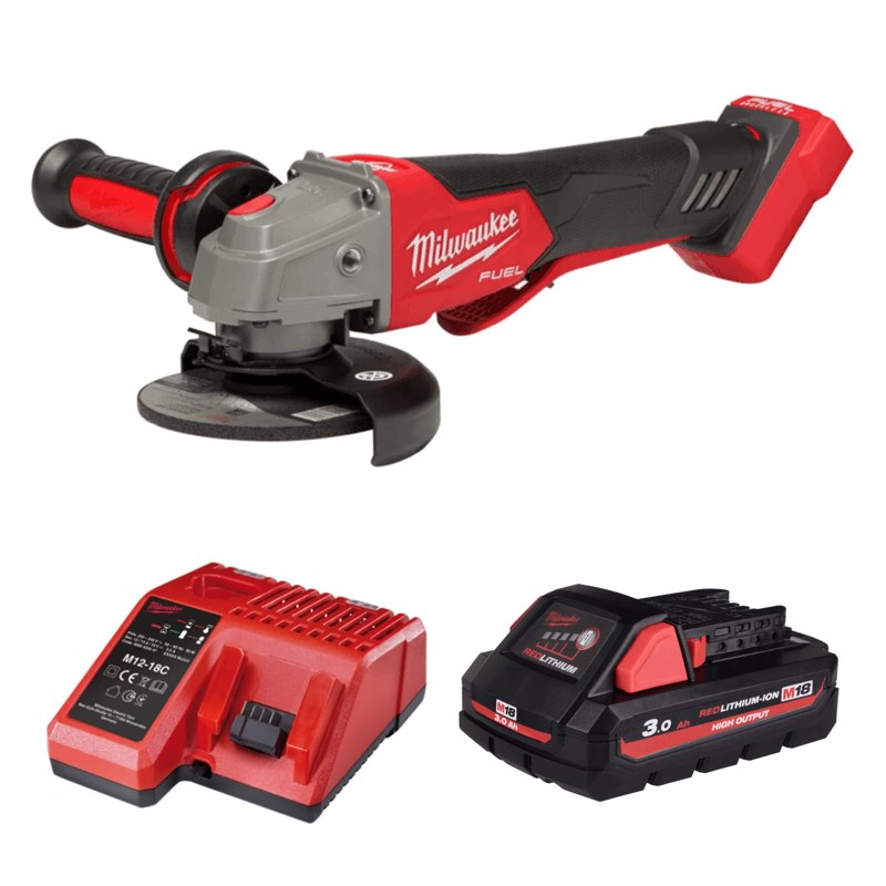 Máy mài góc M18 FSAGV100XPDB-0X0 Milwaukee M18 FSAGV100XPDB-0X0 (bare) + Pin M18 HB3 + Sạc M12-18C