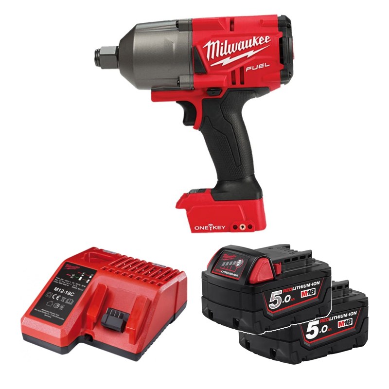 Máy siết bu lông Milwaukee M18 ONEFHIWF34-0X + 2 Pin M18B5 + Sạc M12-18C