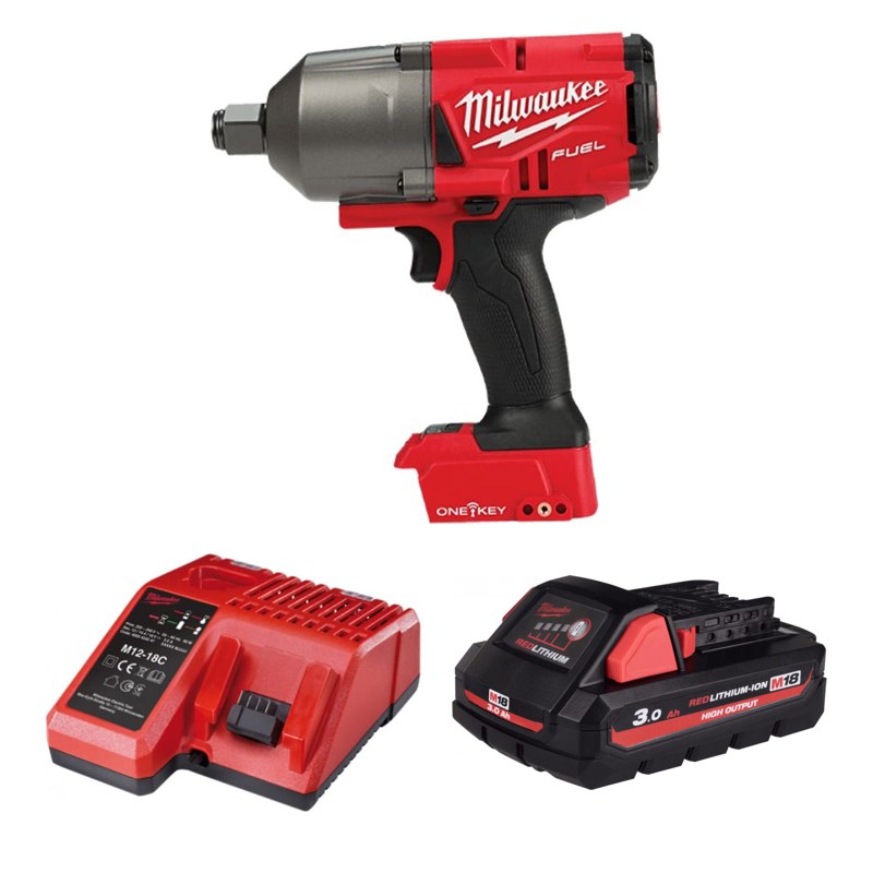 Máy siết bu lông Milwaukee M18 ONEFHIWF34-0X + Pin M18 HB3 + Sạc M12-18C