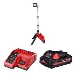 Đèn LED đứng điều khiển từ xa Milwaukee M18 ONERSAL + Pin M18 HB3 + Sạc M12-18C