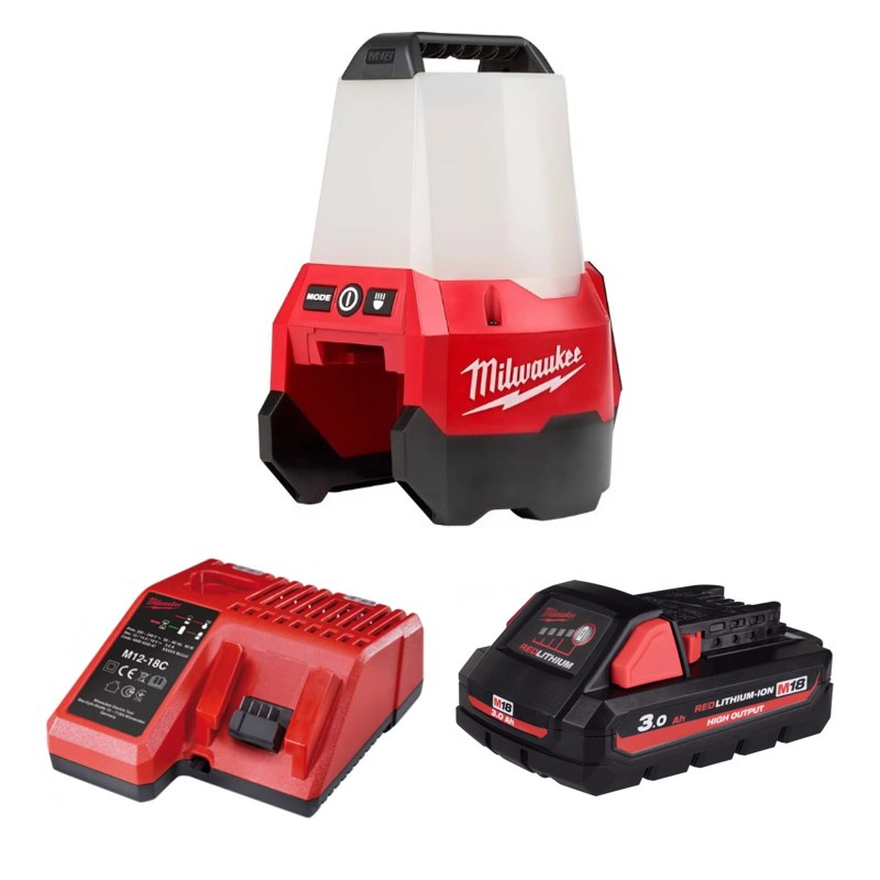 Đèn LED hắt chuyên dụng Milwaukee M18 TAL-0 + Pin M18 HB3 + Sạc M12-18C