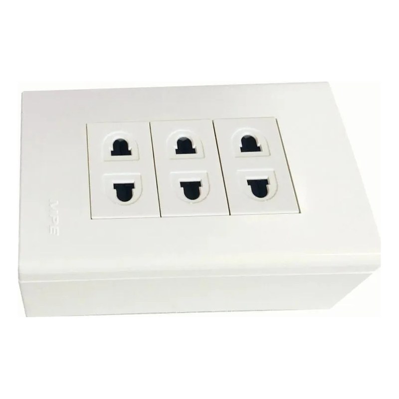 Bộ ổ cắm đơn 3 ổ cắm 2 chấu và đế nổi đơn A60B13UV (vặn vít) MPE