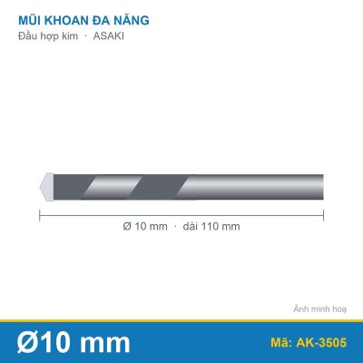 Mũi khoan đa năng 2 cạnh AK-3505 (10mm) ASAKI
