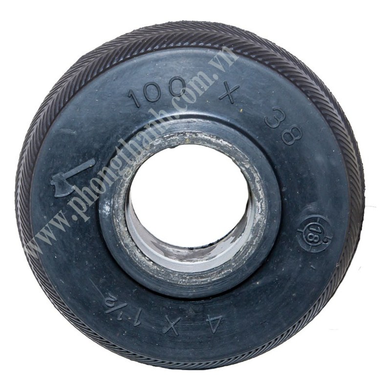 Bánh xe cao su 100x38 (không càng) Phong Thạnh