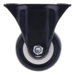 Bánh xe PU lõi nhựa đen cố định Ø65 x 27 ETHOS (càng thép)