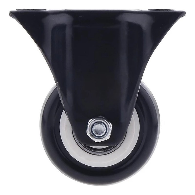 Bánh xe PU lõi nhựa đen cố định Ø65 x 27 ETHOS (càng thép)