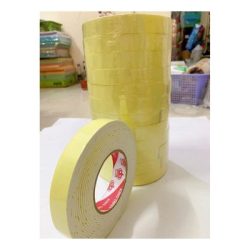 Băng keo xốp 2 mặt 5F (màu vàng lõi xốp trắng) AMERICA (cuộn)