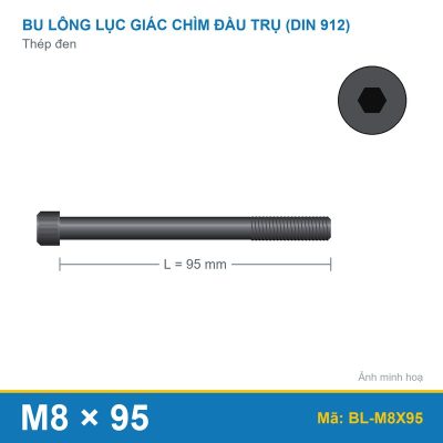 Bu lông lục giác thép 912 M8x95