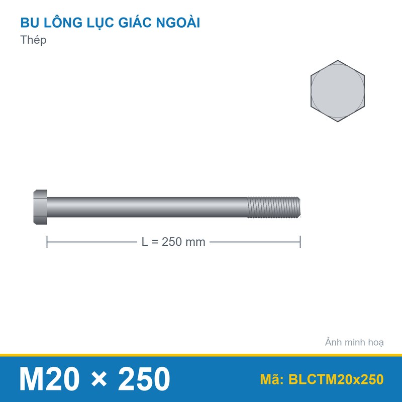 Bulong chữ T M20x250