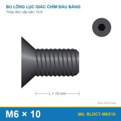 Bu lông lục giác chìm đầu col thép M6x10 (10.9/DIN7991)