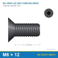 Bu lông lục giác chìm đầu col thép M6x12 (12.9/DIN7991)