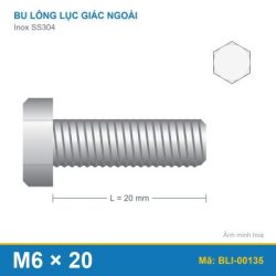 Bu lông SS304 8.8 M6x20