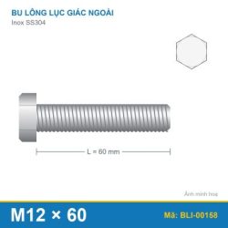 Bu lông SS304 8.8 M12x60
