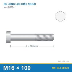 Bu lông SS304 8.8 M16x100