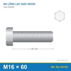 Bu lông SS304 8.8 M16x60