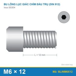 Bu lông lục giác SS304 912 M6x12