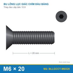 Bu lông lục giác chìm đầu col thép M6x20 (10.9/DIN7991)