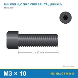 Bu lông lục giác thép 912 M3x10