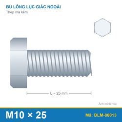 Bu lông mạ kẽm M10x25