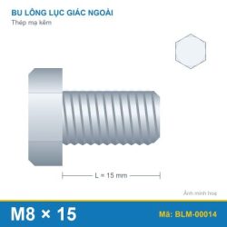 Bu lông mạ kẽm M8x15