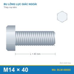 Bu lông mạ kẽm M14x40