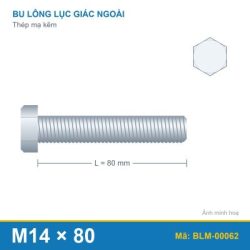 Bu lông mạ kẽm M14x80