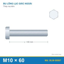 Bu lông mạ kẽm M10x60