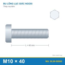 Bu lông mạ kẽm M10x40
