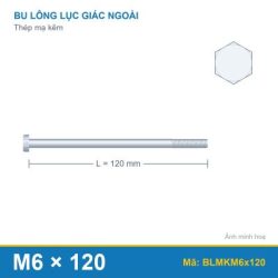 Bulong mạ kẽm M6x120